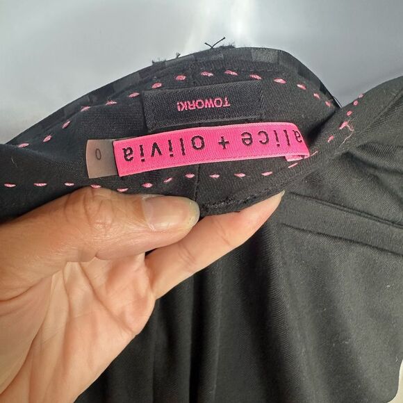 Alice and Olivia Women’s Black Towork Pants Size 0 NWT - Picture 4 of 7